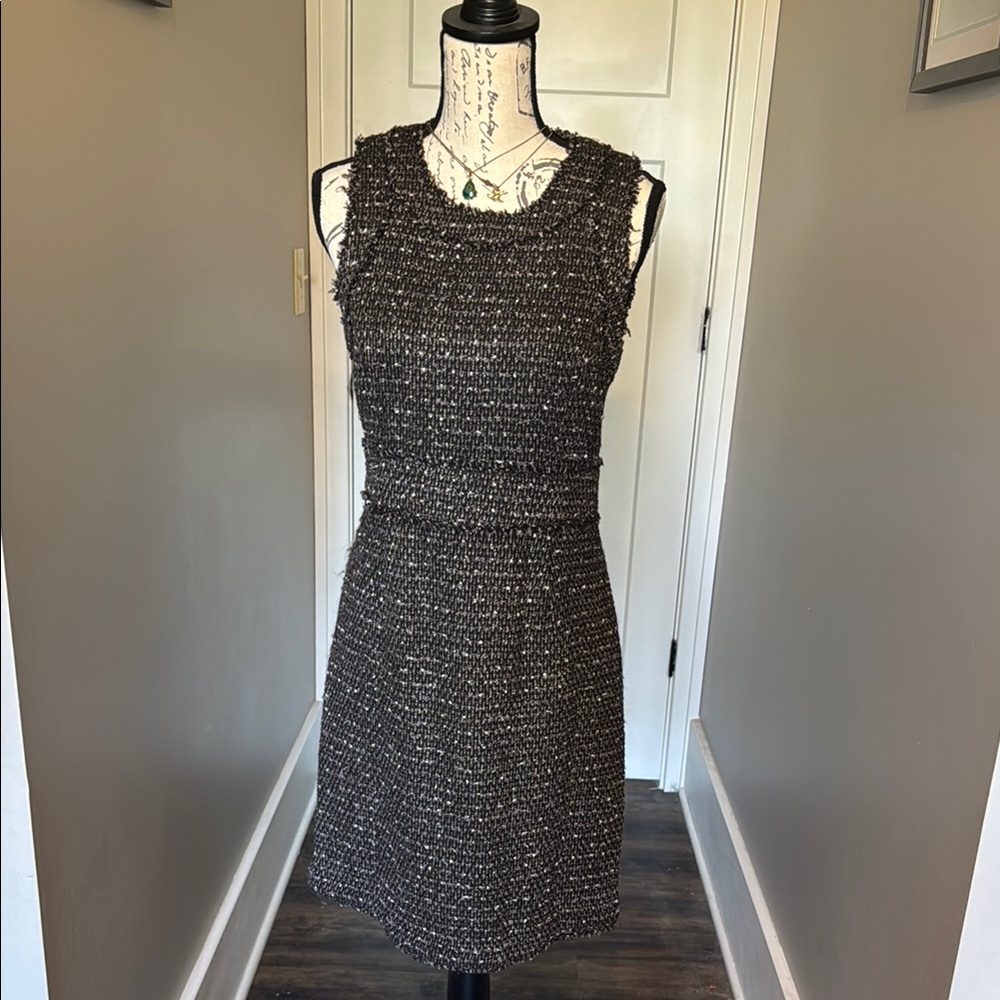 Michael Kors Elegant Black Tweed Dress